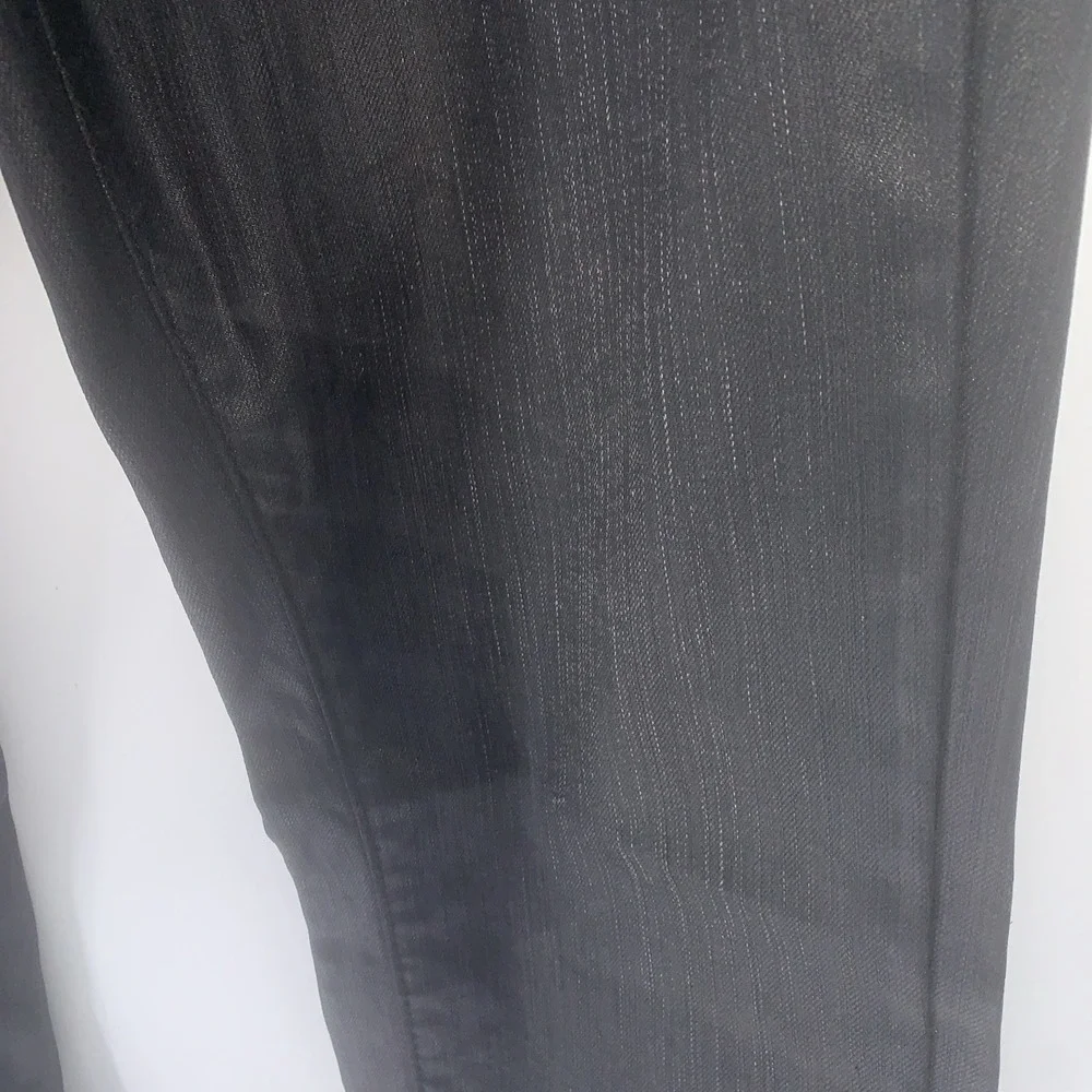 G By Guess Korbin Slim Fit Jeans Black Coated Denim Upscale Party Style 32x34